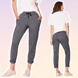 LULULEMON On The Fly Pant Sz 4 Heathered Gray Black